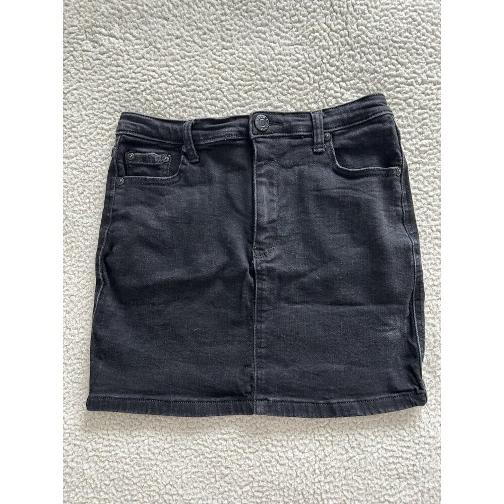 Wakee Black Stretch Denim Mini Skirt Womens Size 10
